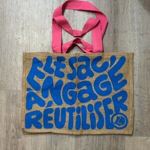 RARE André Saraiva x E.Leclerc Art Collab Jute Tote Bag - French Street Art